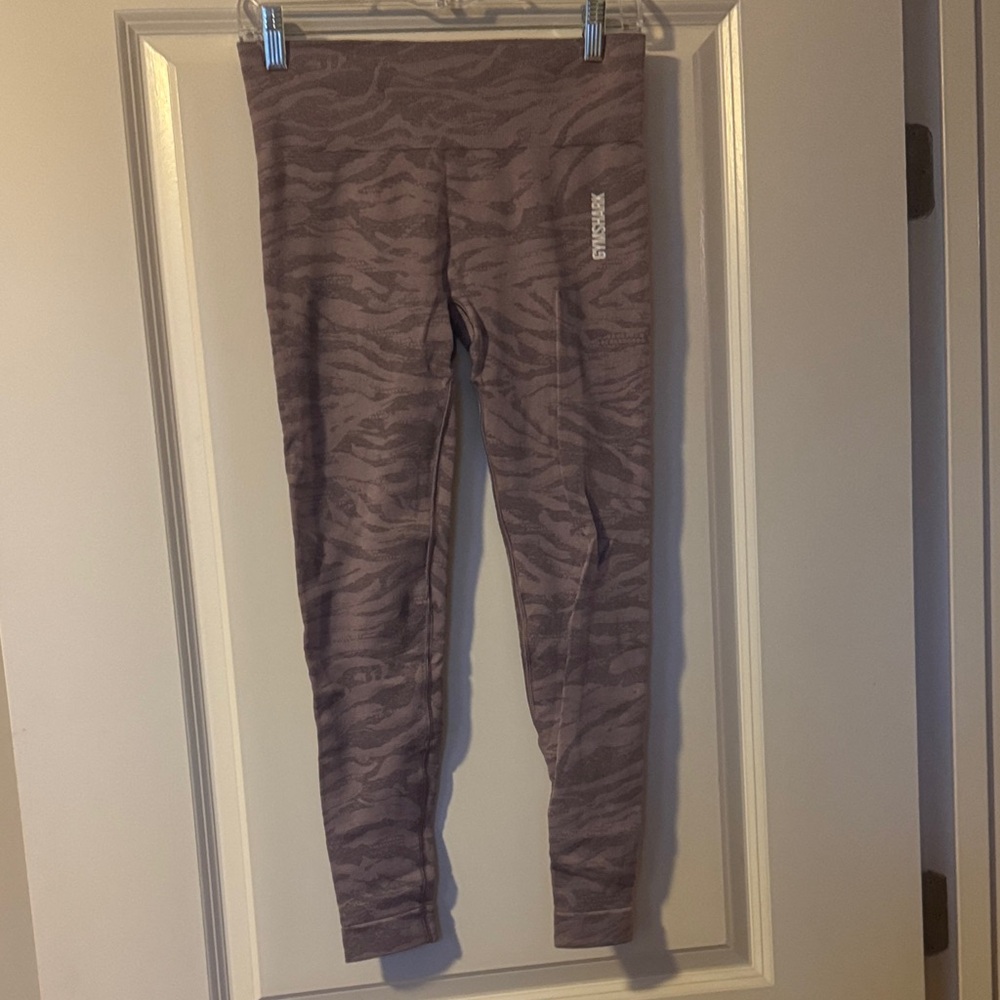 Zebra Print Leggings in Mauve/Purple
